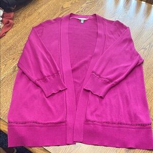Terra & Sky Pink Cardigan Sweater with Relaxed Fit